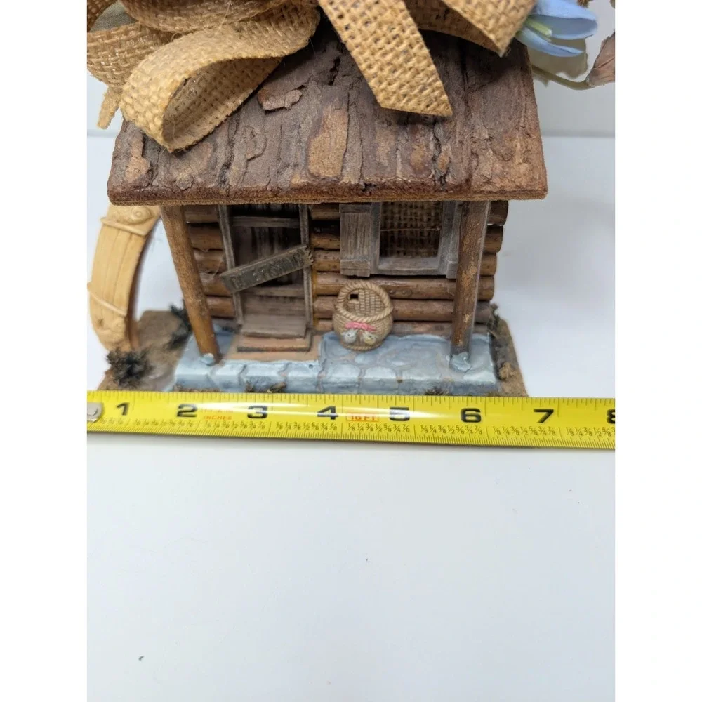 Rustic Log Cabin‎ Floral Arrangement Faux Flowers Basket Lodge Country Decor 11